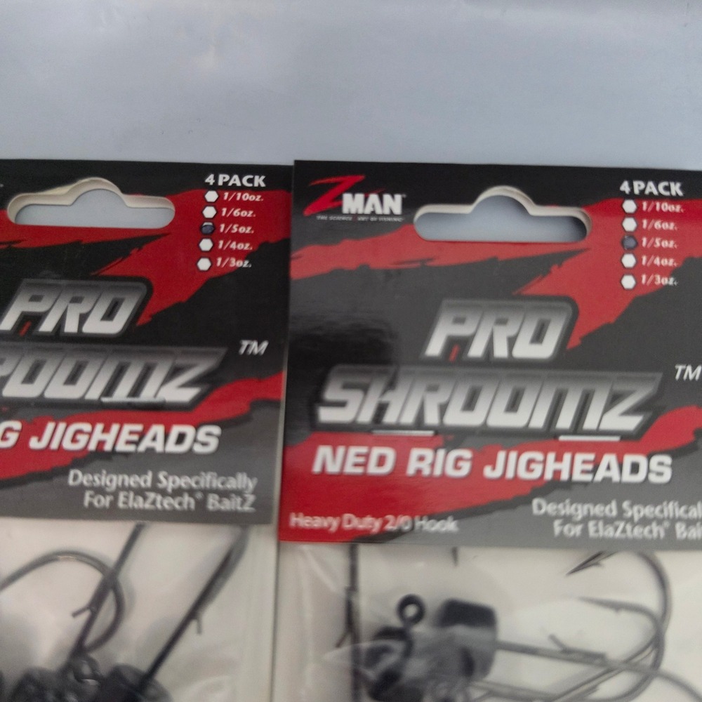 Z-Man Jigheads Bundle 5 Packs Black NEW Pro ShroomZ Finesse BulletZ Ned Rig - Picture 4 of 7
